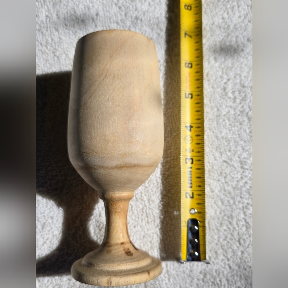 Vintage Handcrafted Wooden Goblet Maple - Picture 3 of 11